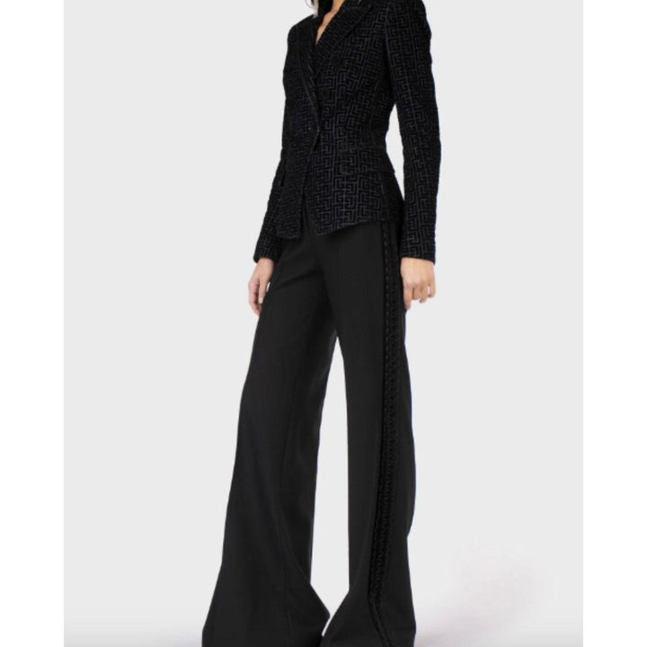 BALMAIN Monogram logo velvet jacket size 36 - GABY PARIS