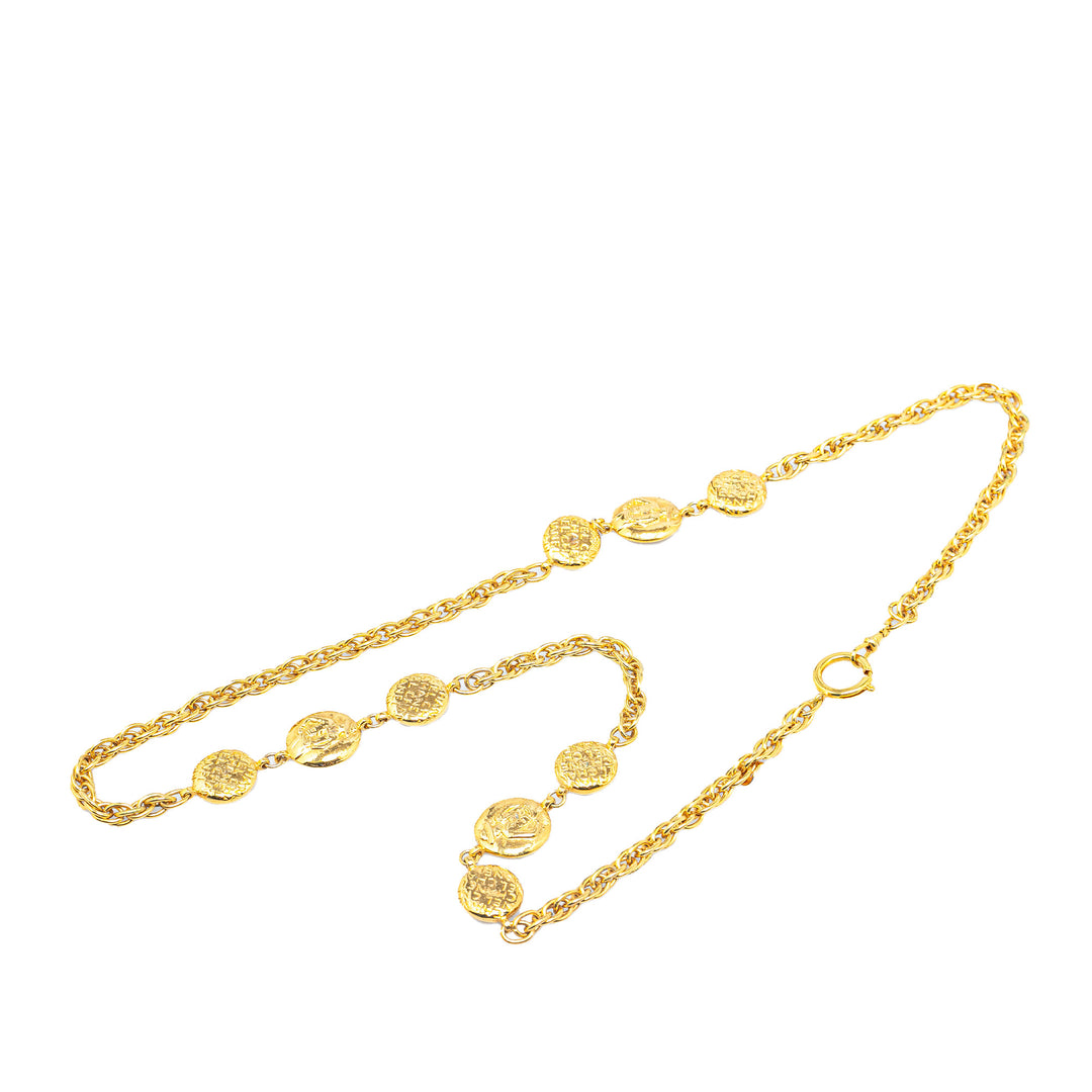 Gold Plated Coco Mademoiselle Chain Necklace Gold - Gaby Paris