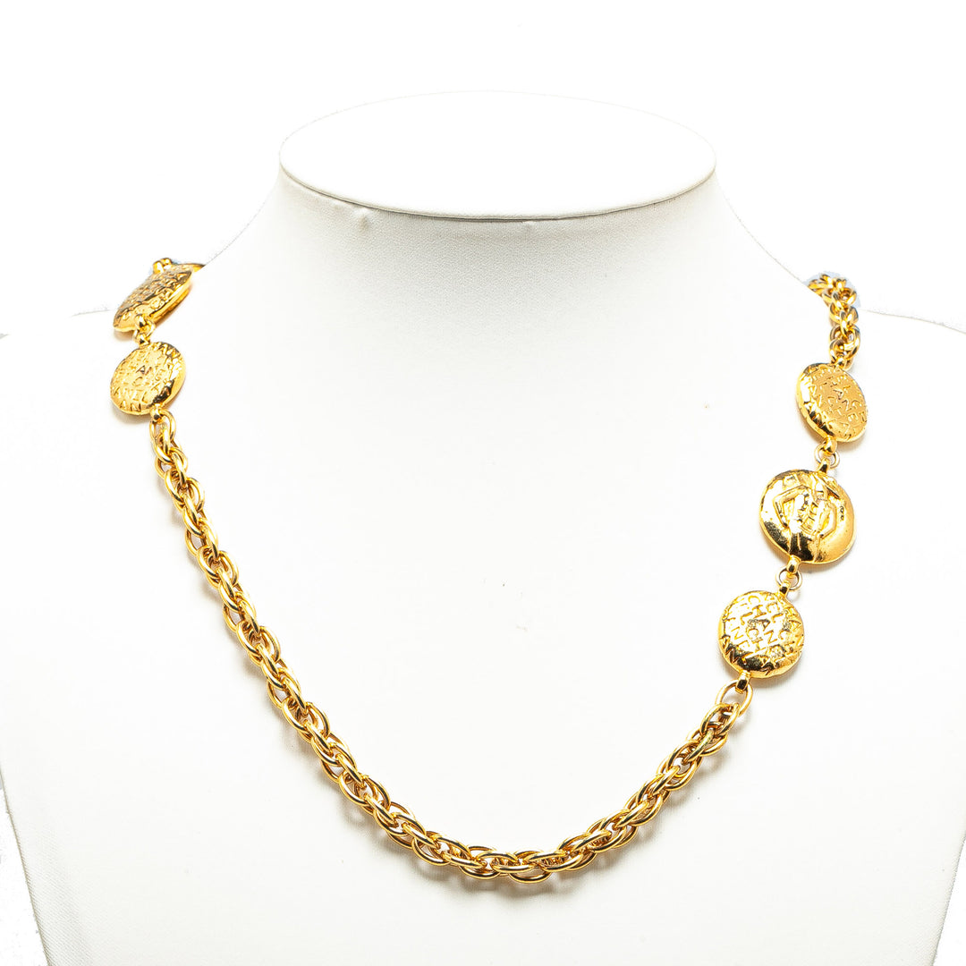 Gold Plated Coco Mademoiselle Chain Necklace Gold - Gaby Paris