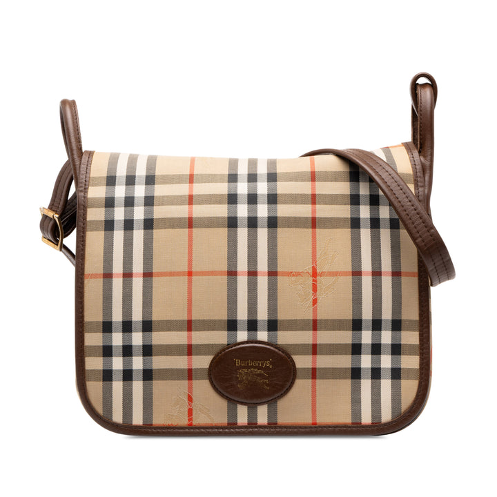 Burberry Sac porté épaule Haymarket Check Beige – vue principale – GABY PARIS