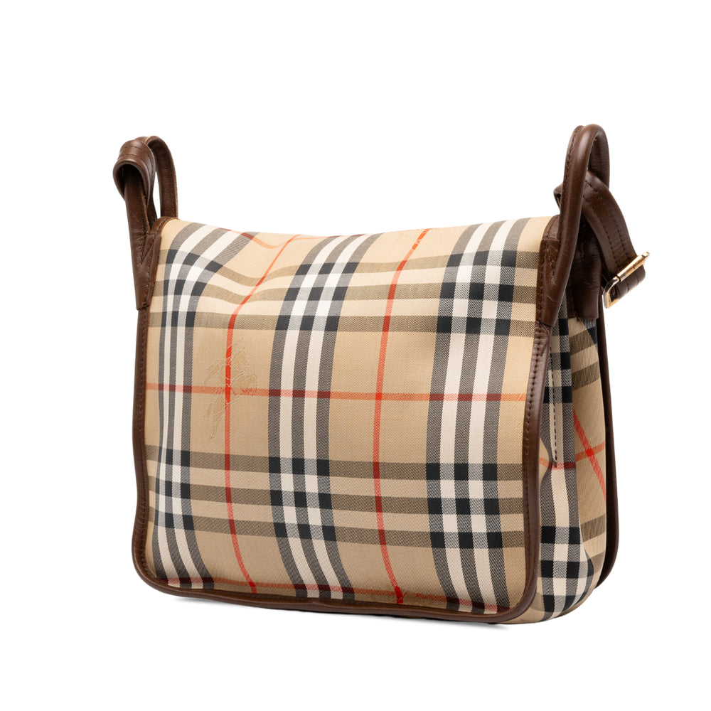 Burberry Sac porté épaule Haymarket Check Beige – vue 2 – GABY PARIS
