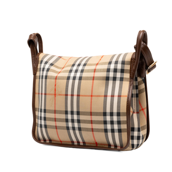 Burberry Sac porté épaule Haymarket Check Beige – vue 2 – GABY PARIS