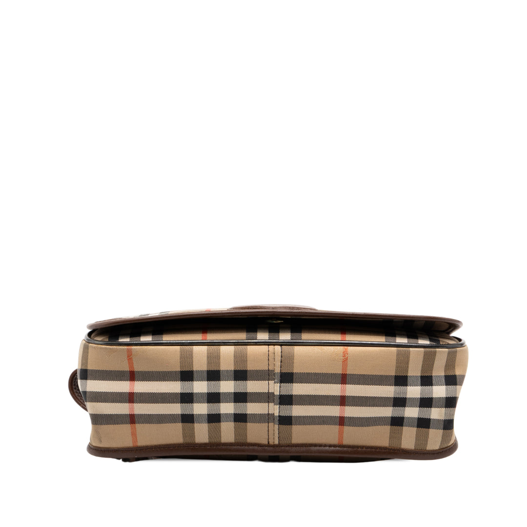 Burberry Sac porté épaule Haymarket Check Beige – vue 3 – GABY PARIS