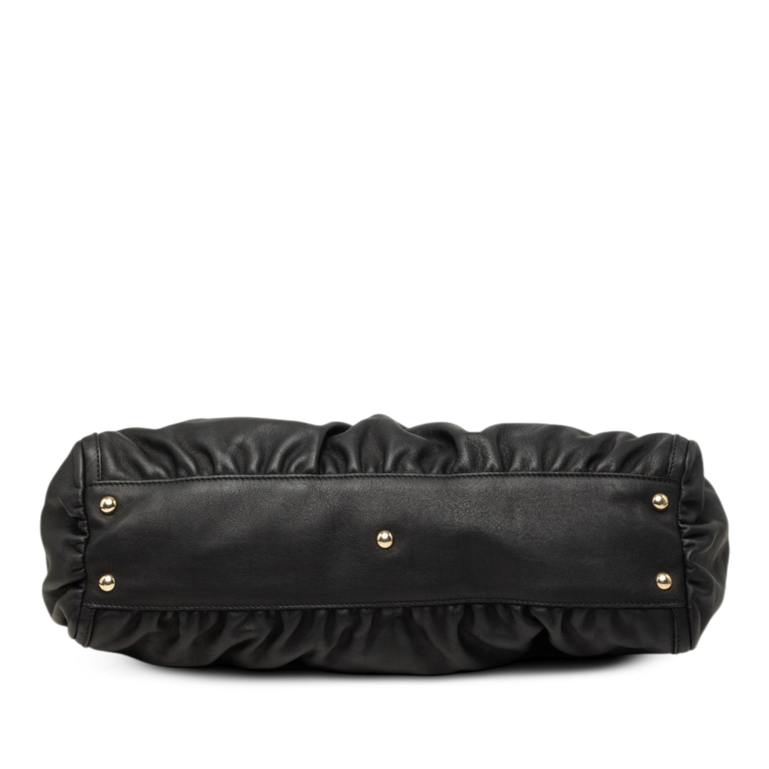 Abbey D Bague Cabas Cuir de veau Noir
