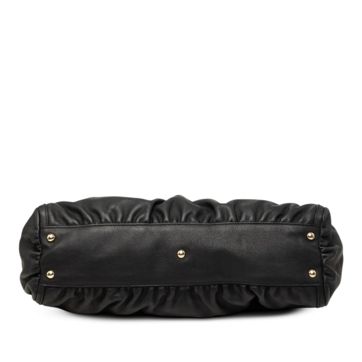 Abbey D Bague Cabas Cuir de veau Noir
