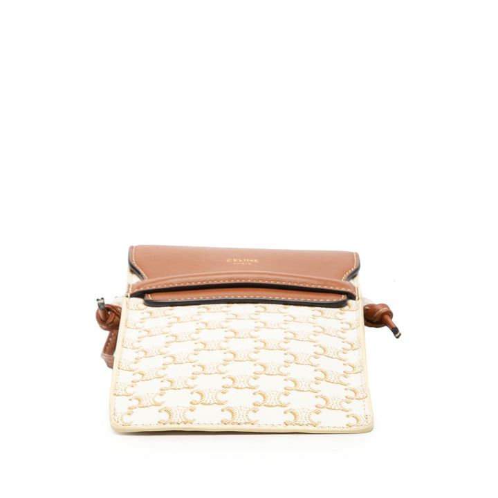 Celine Triomphe Coated Toile Phone Pochette à rabat Sac porté croisé