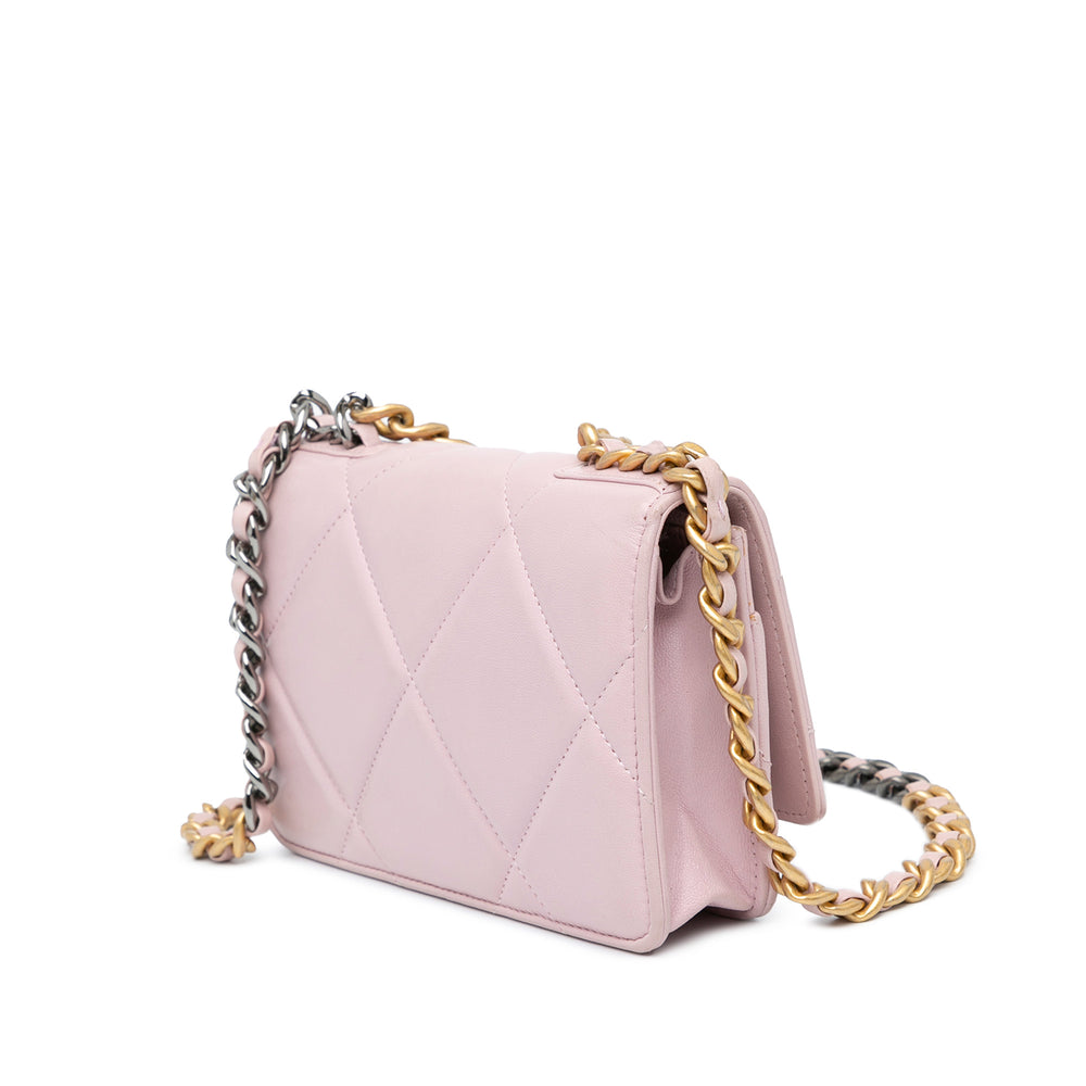 Chanel Quilted Lambskin 19 Wallet on Chain Pink - GABY PARIS