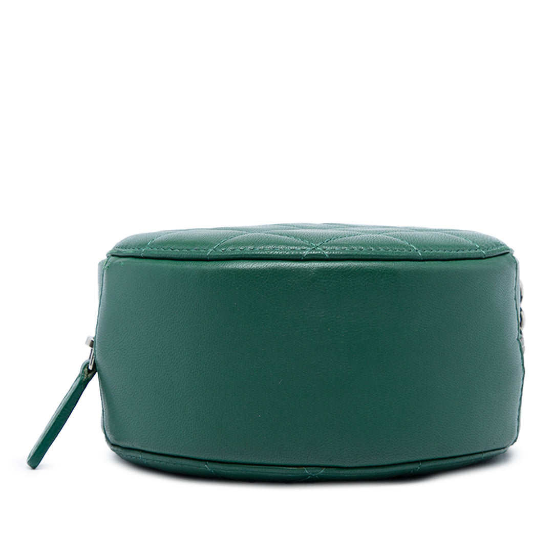 Chanel Matelassé Rond Sac Cuir d'agneau Vert – vue 3 – GABY PARIS