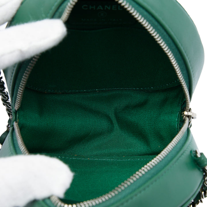 Chanel Matelassé Rond Sac Cuir d'agneau Vert – vue 4 – GABY PARIS