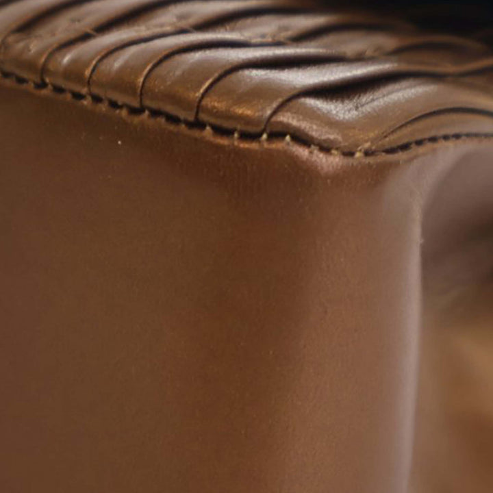 Chanel Medium Classic Chevron Cuir de veau Pleated Double rabat Marron