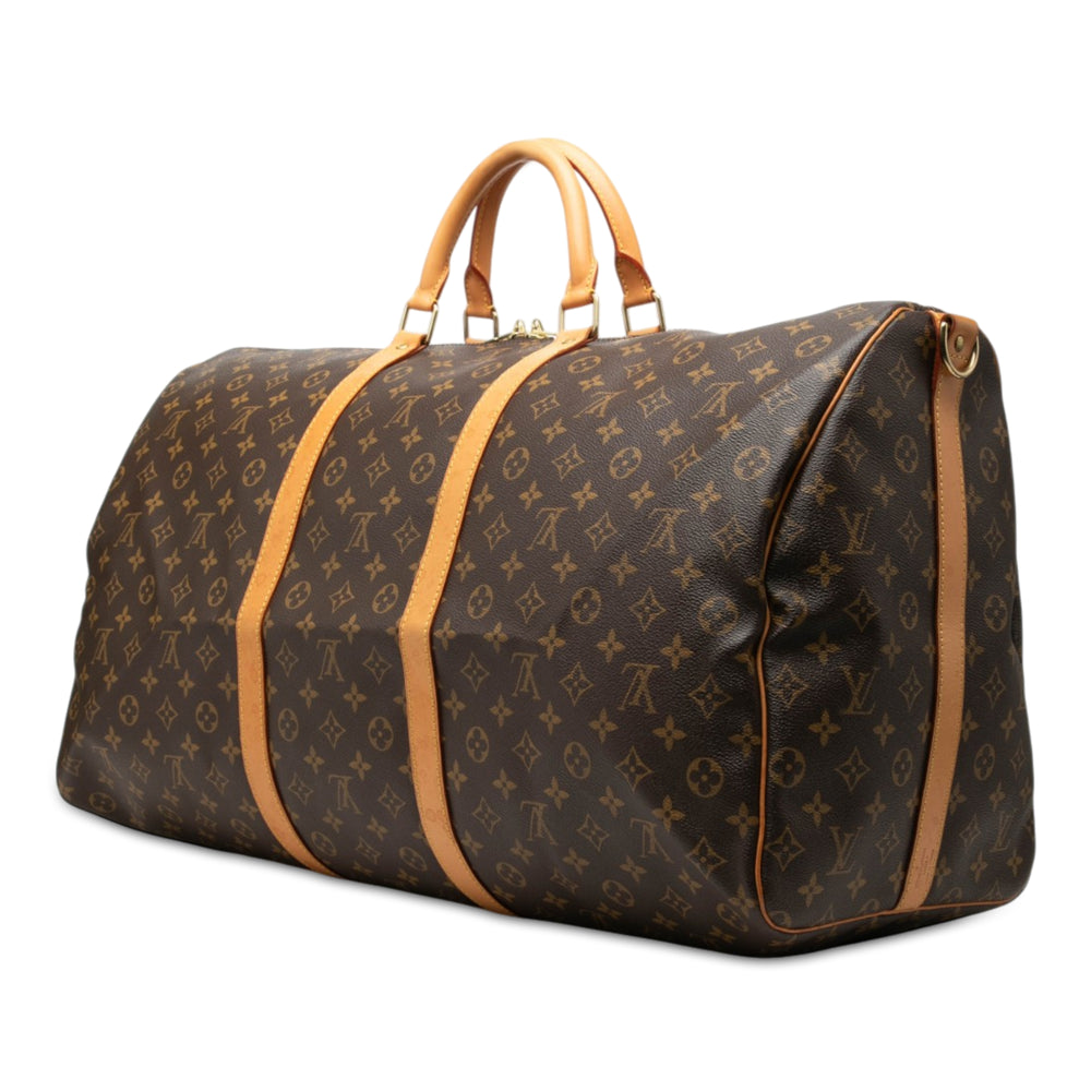 Louis Vuitton Sac de voyage Keepall Bandouliere 60 Monogram Marron – vue 2 – GABY PARIS