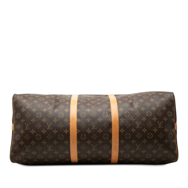 Louis Vuitton Sac de voyage Keepall Bandouliere 60 Monogram Marron – vue 3 – GABY PARIS