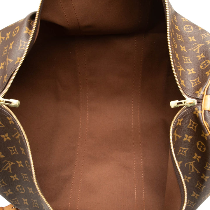 Louis Vuitton Sac de voyage Keepall Bandouliere 60 Monogram Marron – vue 4 – GABY PARIS