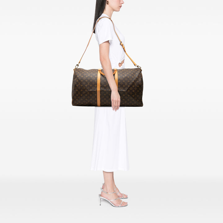 Louis Vuitton Sac de voyage Keepall Bandouliere 60 Monogram Marron – vue 6 – GABY PARIS