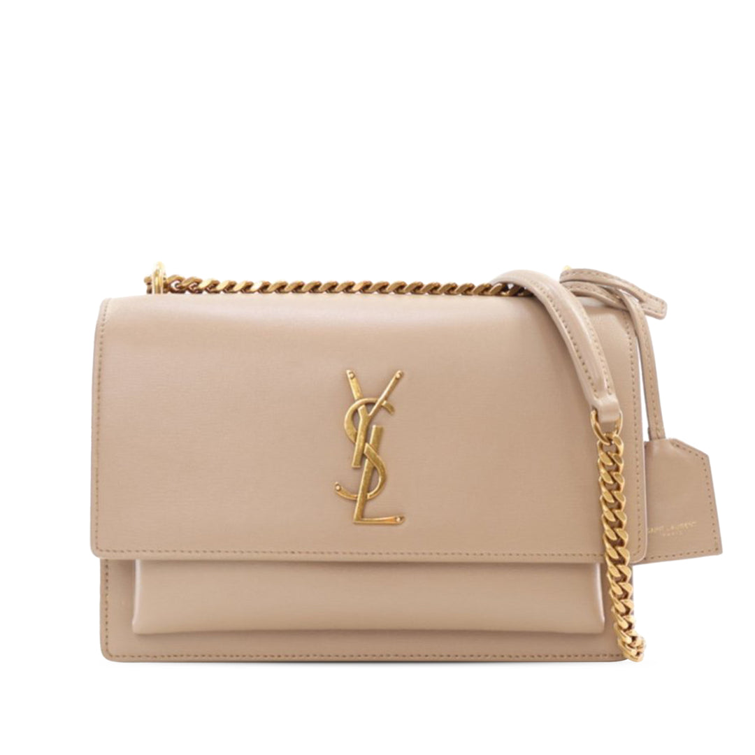 Medium Smooth Calfskin Sunset Bag Brown - Gaby Paris