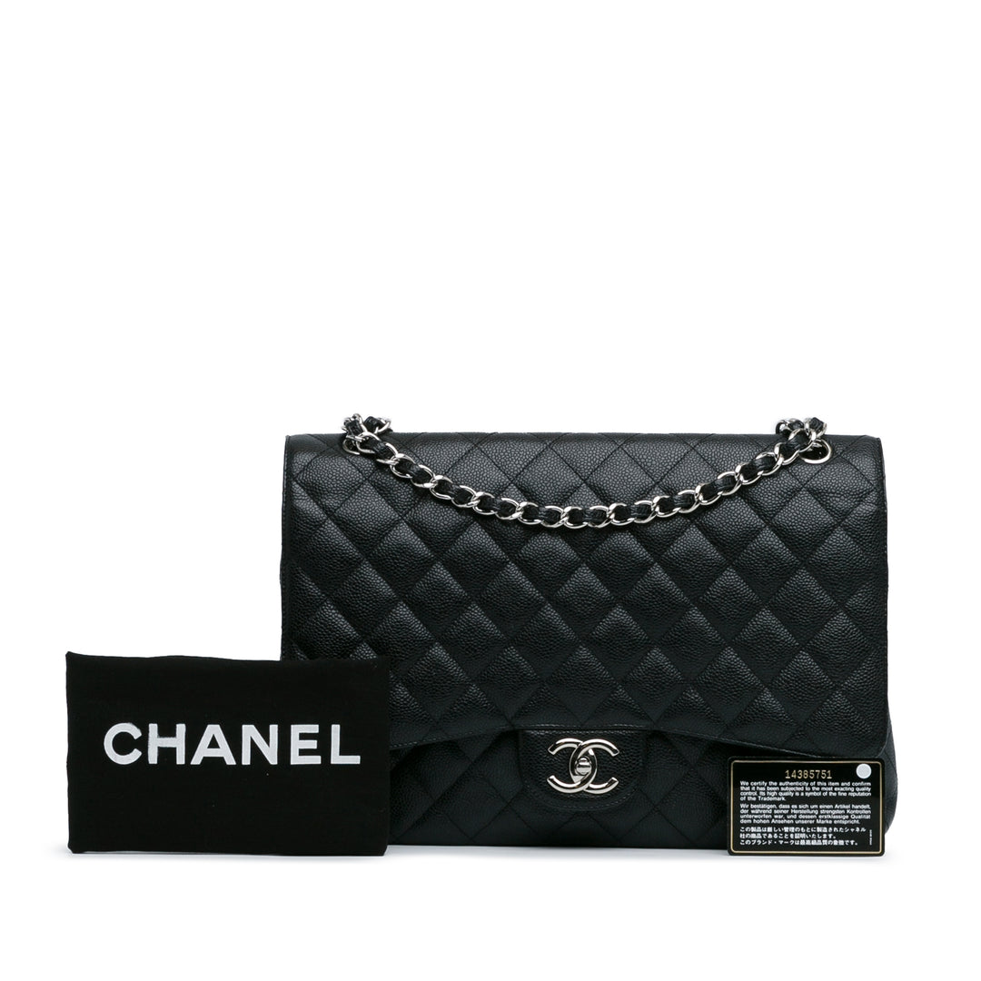 Chanel Maxi Classic Caviar Double Flap Black - GABY PARIS