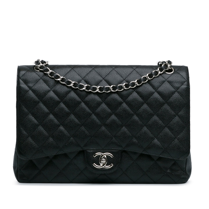 Chanel Maxi Classic Caviar Double Flap Black - GABY PARIS