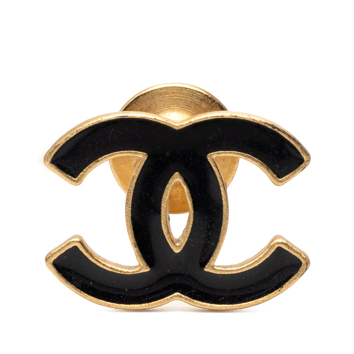 Chanel CC plaqué Émail Pin Broche