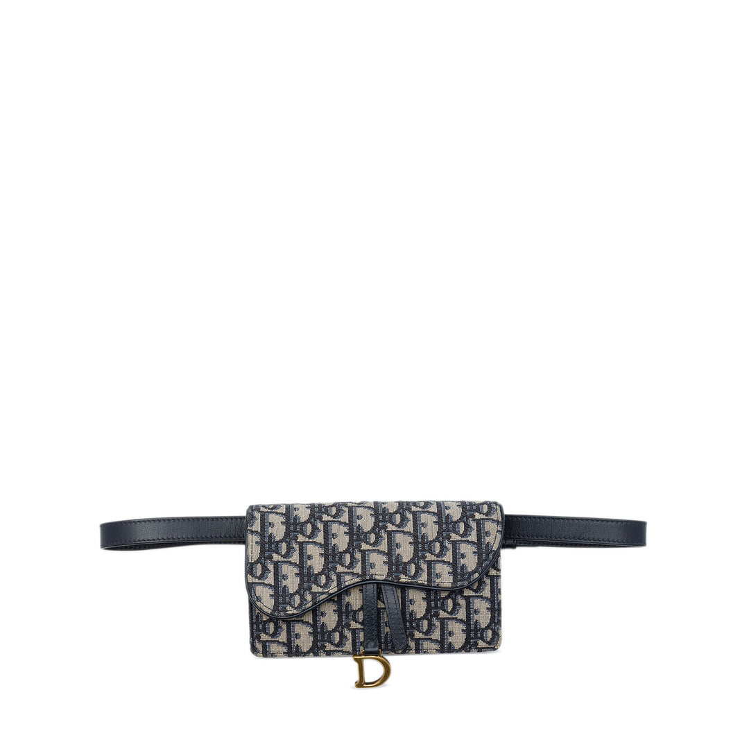 Dior Saddle Sac ceinture Oblique Bleu – vue principale – GABY PARIS