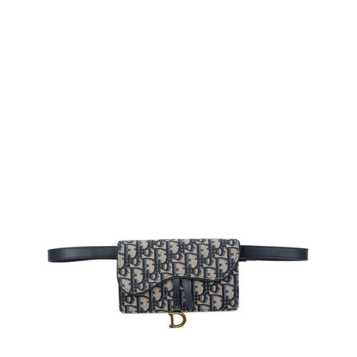 Dior Saddle Sac ceinture Oblique Bleu – vue principale – GABY PARIS