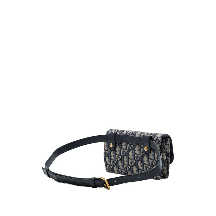 Dior Saddle Sac ceinture Oblique Bleu – vue 2 – GABY PARIS