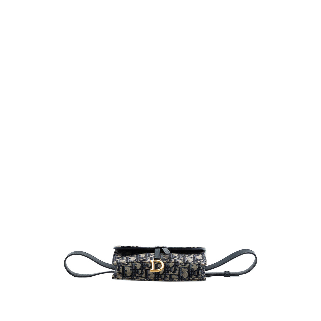 Dior Saddle Sac ceinture Oblique Bleu – vue 3 – GABY PARIS