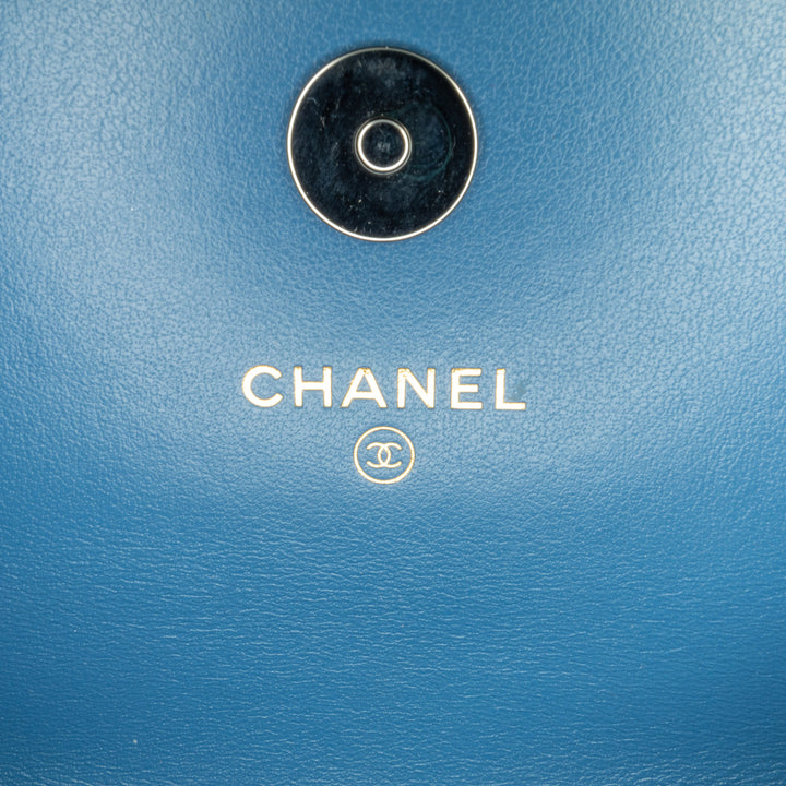 Chanel Denim 19 Phone Holder with Chain Blue - GABY PARIS