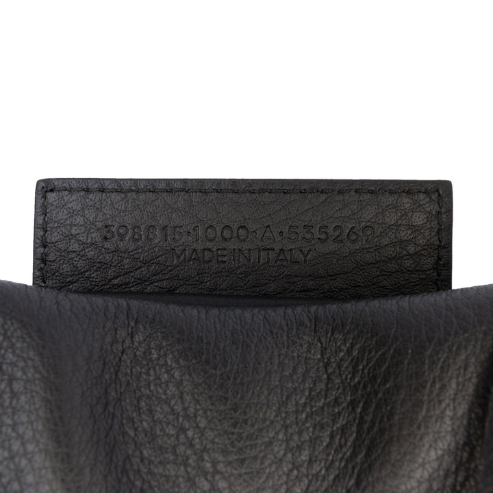 Balenciaga XS Cuir Papier Triple Zip Around Sac porté croisé Noir