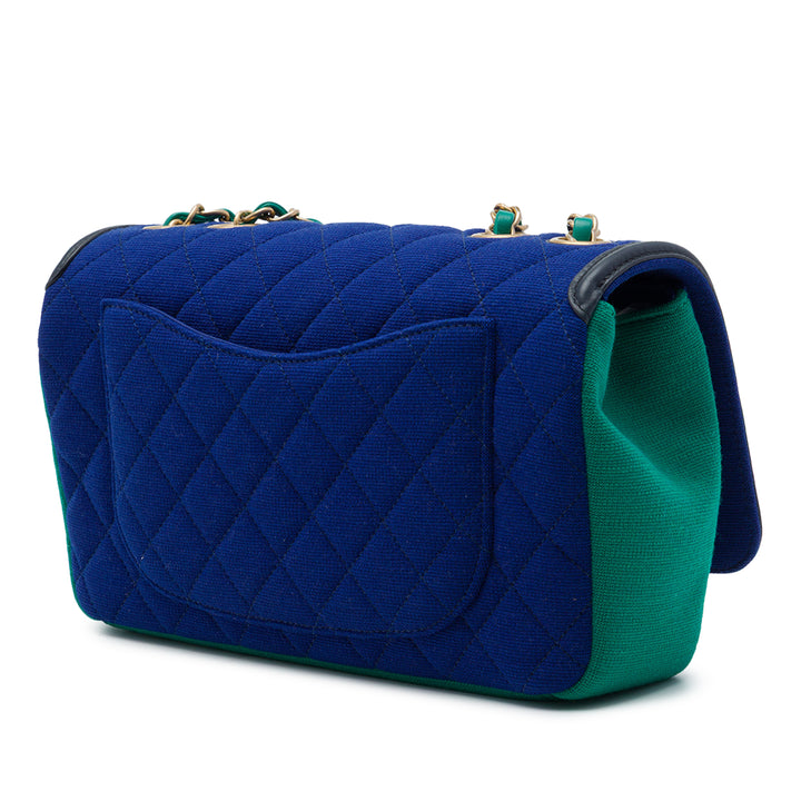 Chanel Tricolore Jersey CC Filigree à rabat Petit Bleu – vue 2 – GABY PARIS