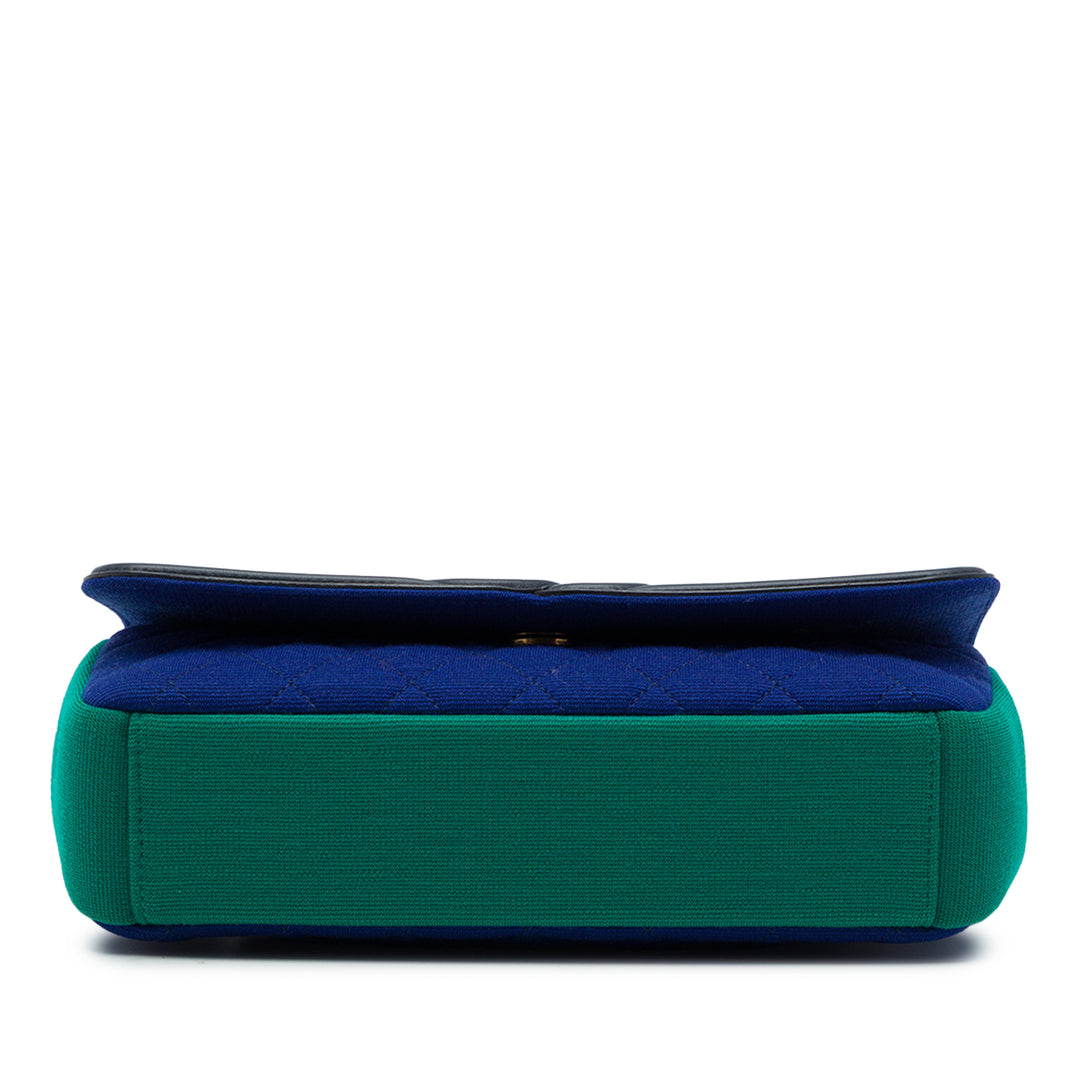 Chanel Tricolore Jersey CC Filigree à rabat Petit Bleu – vue 3 – GABY PARIS