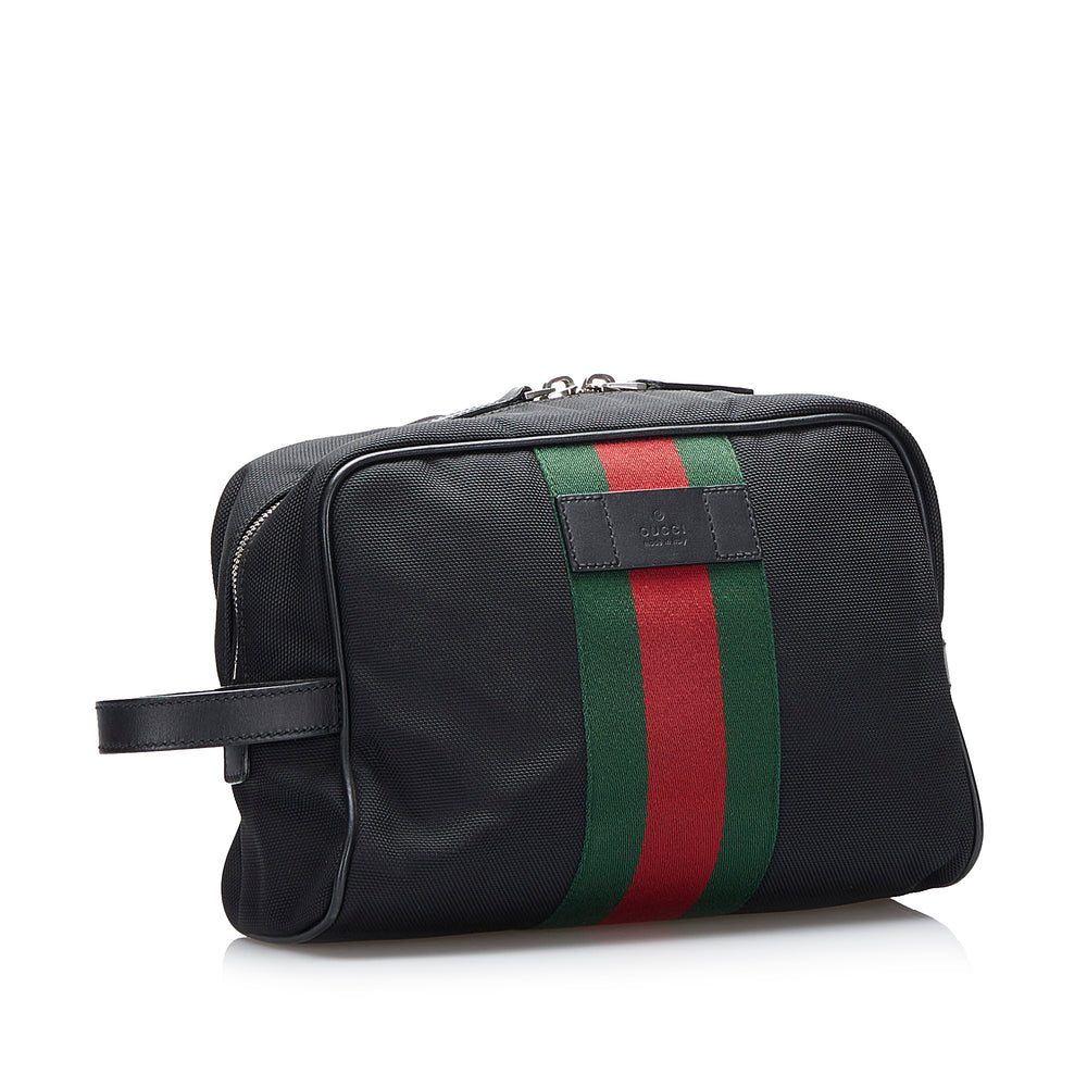 Gucci Techno Web Clutch Black - GABY PARIS