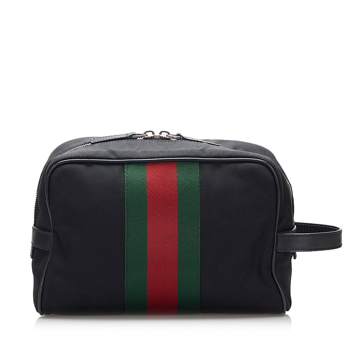 Gucci Nylon Techno Web Clutch Black - GABY PARIS