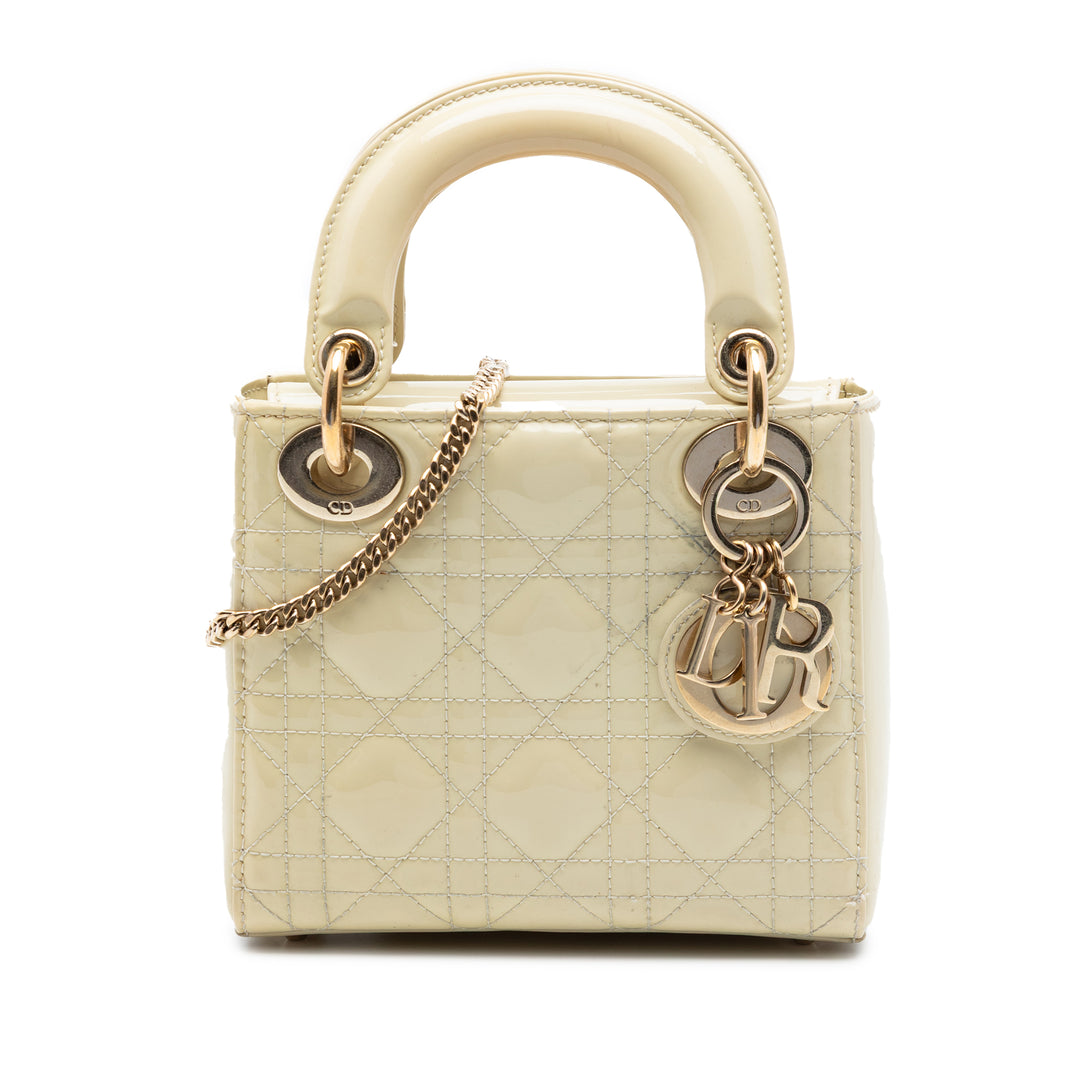 Dior Mini Cuir verni Cannage Lady Dior