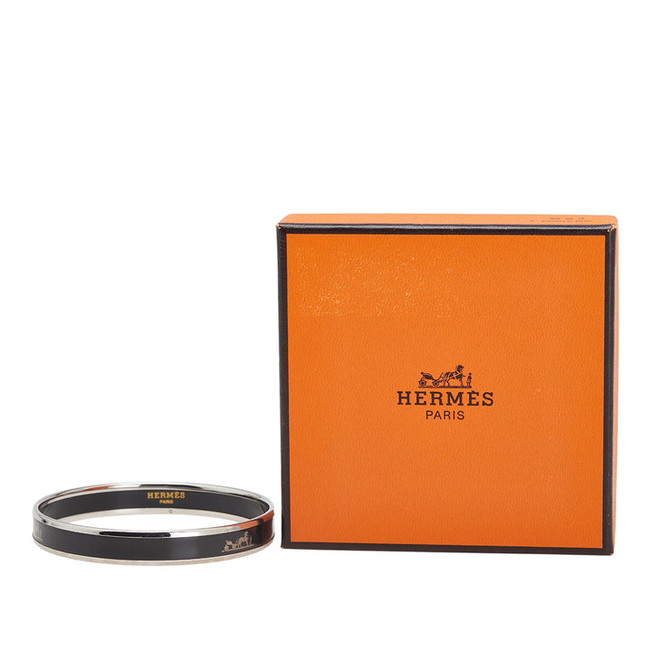 Hermès Narrow Caleche Enamel Bangle 62 Noir – GABY PARIS Authentique