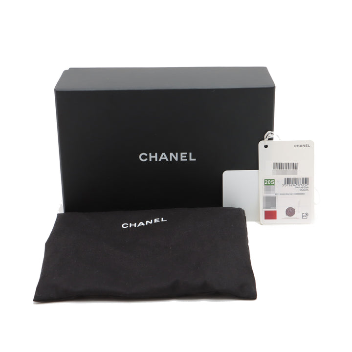 Chanel CC Matelassé Cuir d’agneau Perle Crush Rond Pochette avec chaîne