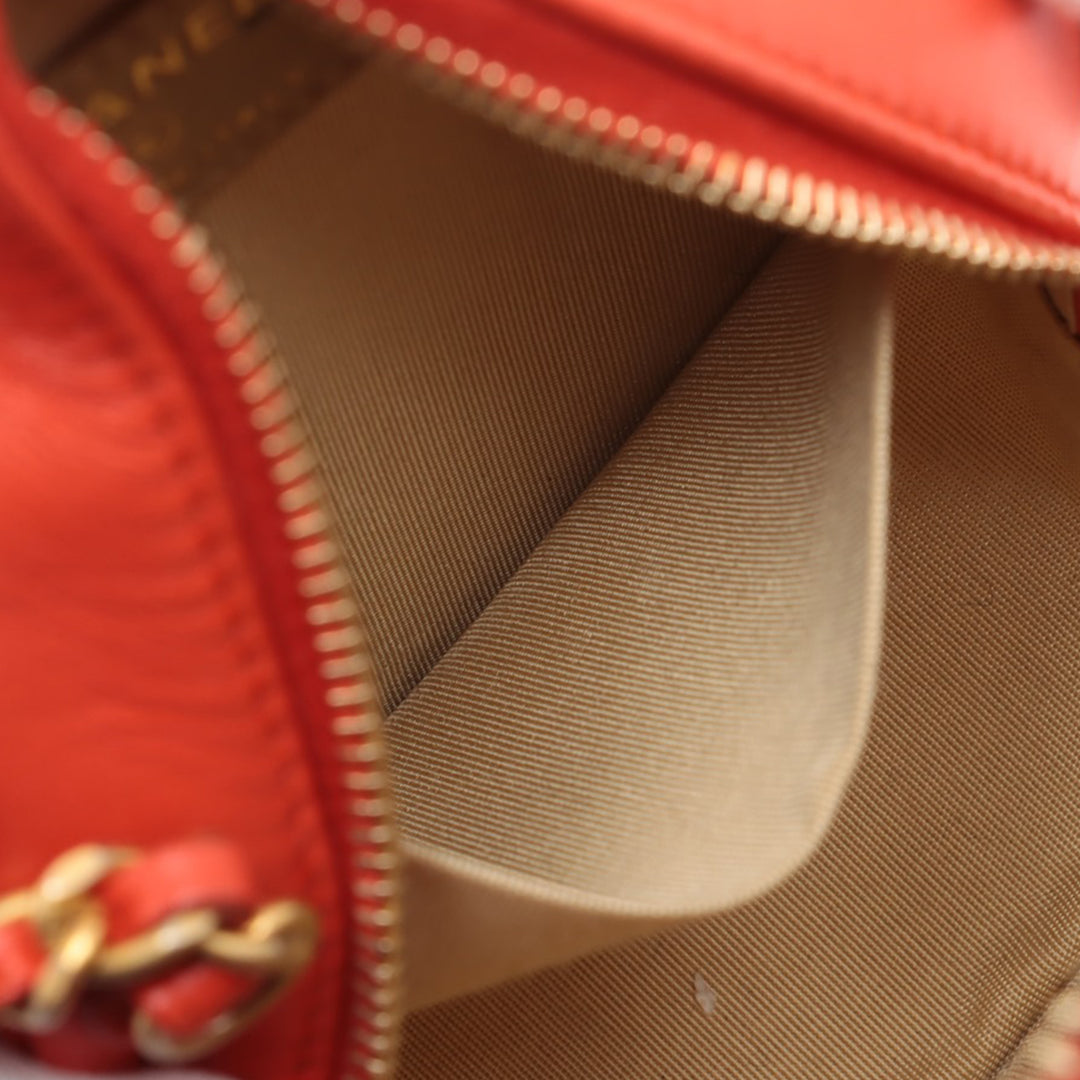 Chanel CC Matelassé Cuir d’agneau Perle Crush Rond Pochette avec chaîne