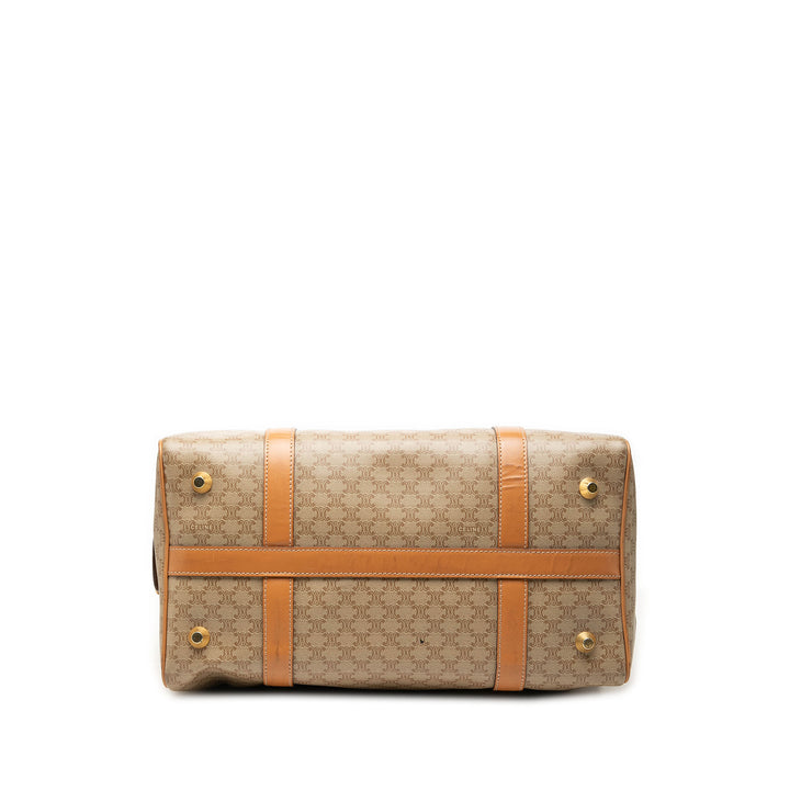 Celine Sac à main Macadam Boston Toile enduite Beige – vue 3 – GABY PARIS