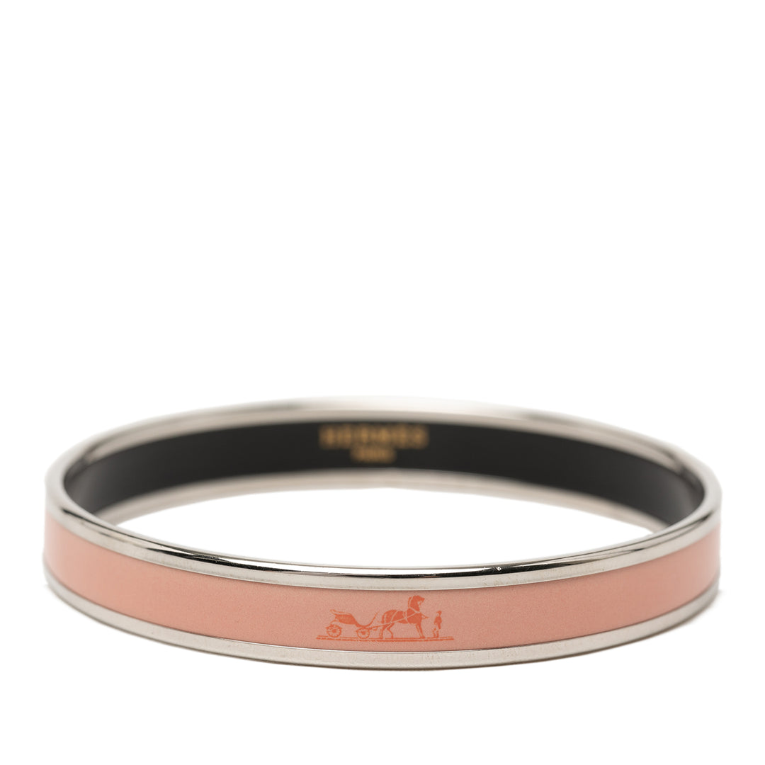 Hermès Narrow Caleche Émail Bangle 65 Métal