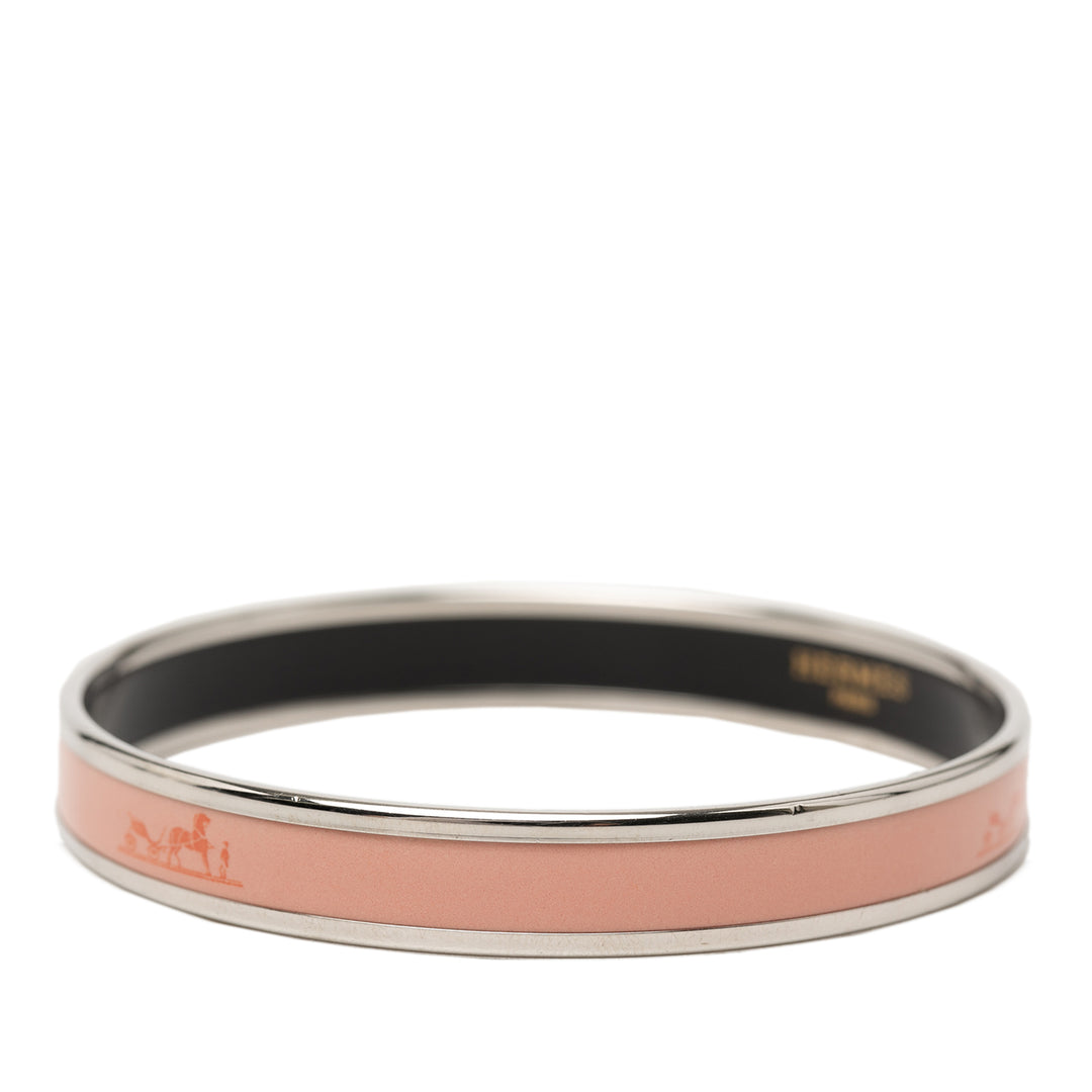 Hermès Narrow Caleche Émail Bangle 65 Métal