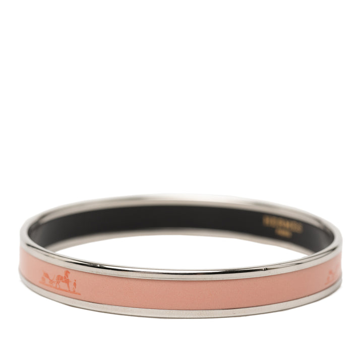 Hermès Narrow Caleche Émail Bangle 65 Métal