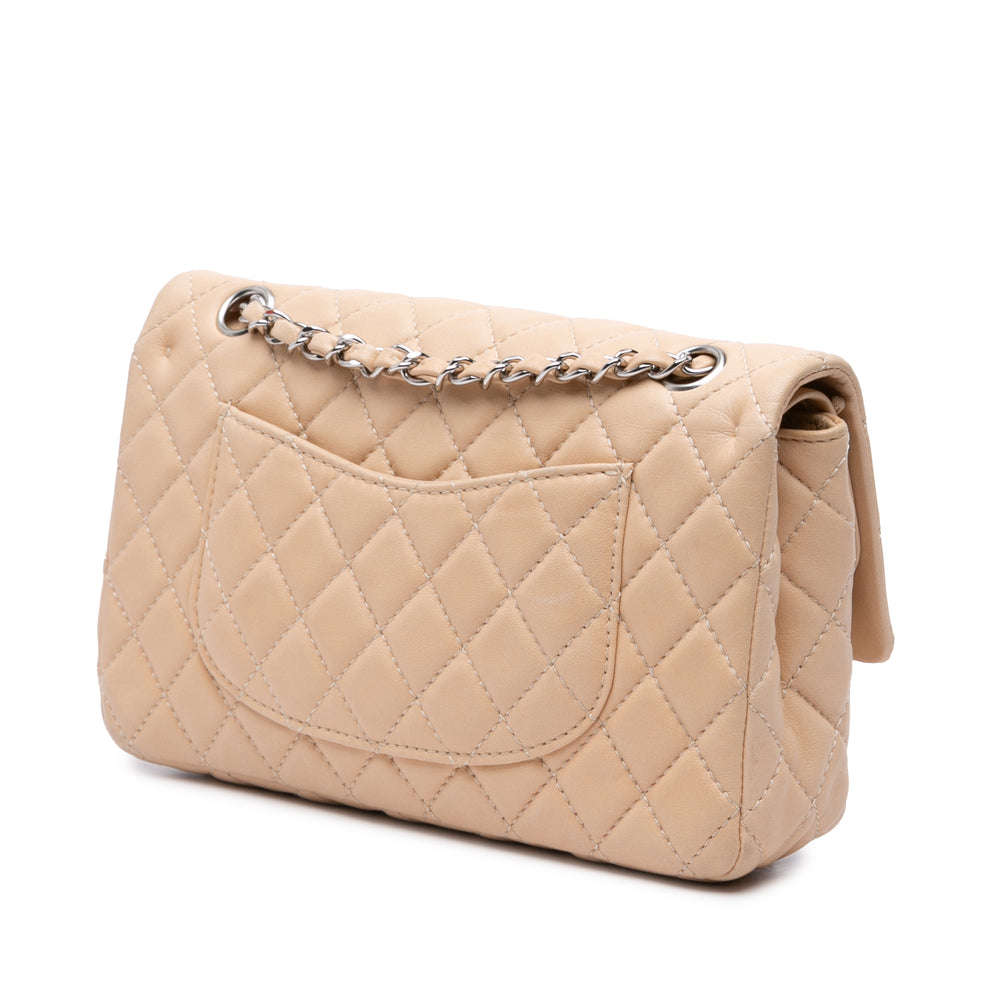Medium Classic Lambskin Double Flap Brown - Gaby Paris