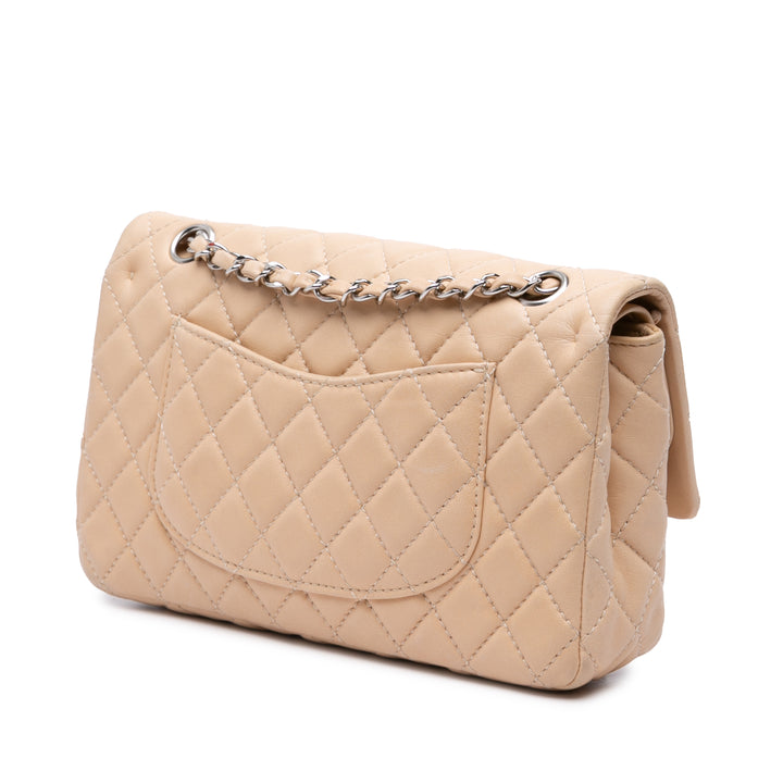 Medium Classic Lambskin Double Flap Brown - Gaby Paris