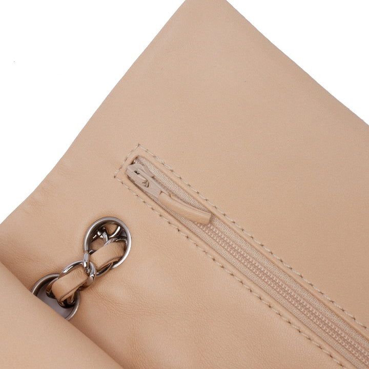 Medium Classic Lambskin Double Flap Brown - Gaby Paris