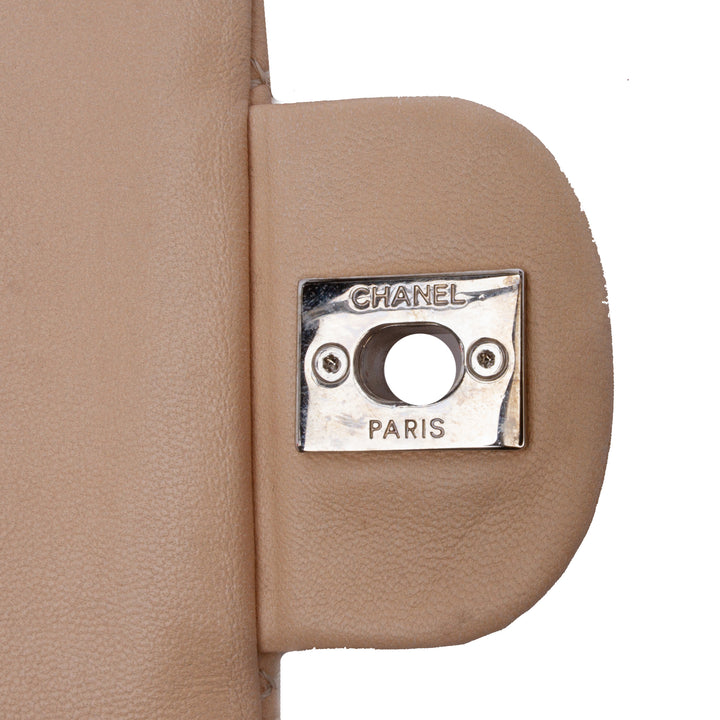 Medium Classic Lambskin Double Flap Brown - Gaby Paris