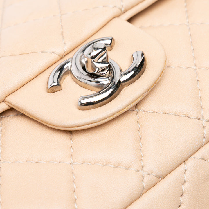 Medium Classic Lambskin Double Flap Brown - Gaby Paris