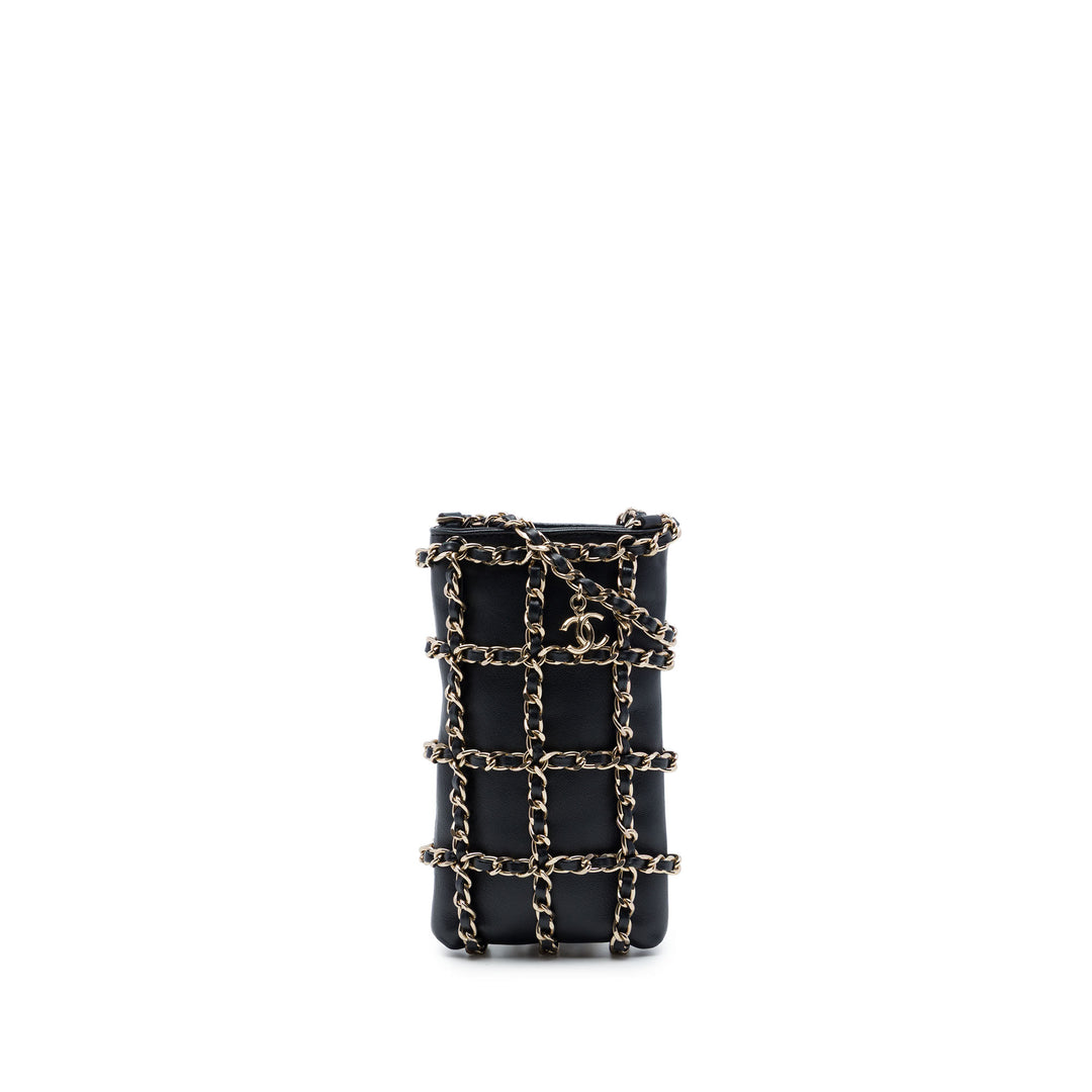 Chanel Cuir d’agneau Tech Me Out Pochette avec chaîne