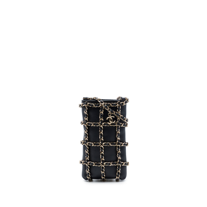 Chanel Cuir d’agneau Tech Me Out Pochette avec chaîne