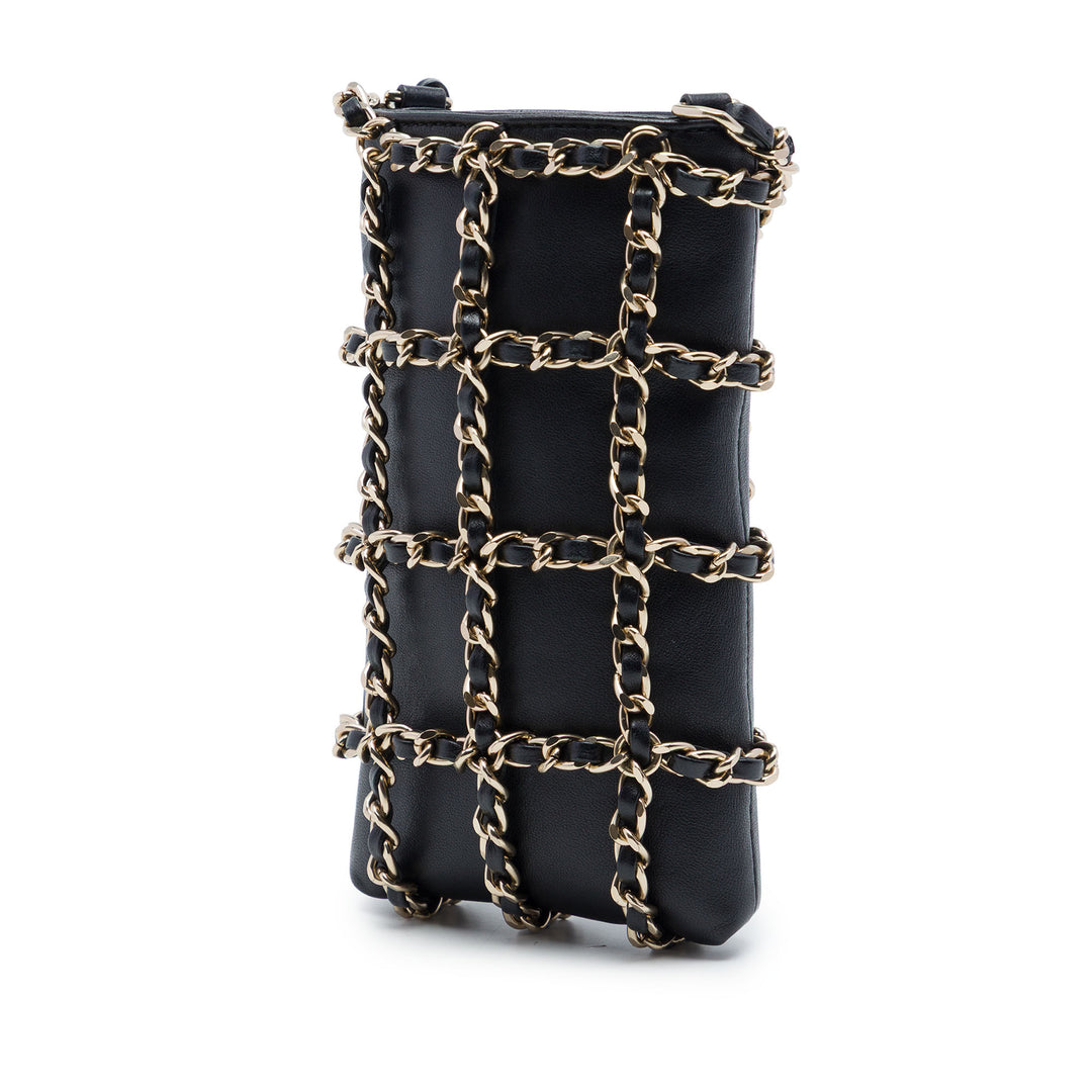 Chanel Cuir d’agneau Tech Me Out Pochette avec chaîne