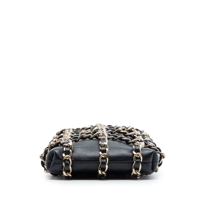 Chanel Cuir d’agneau Tech Me Out Pochette avec chaîne