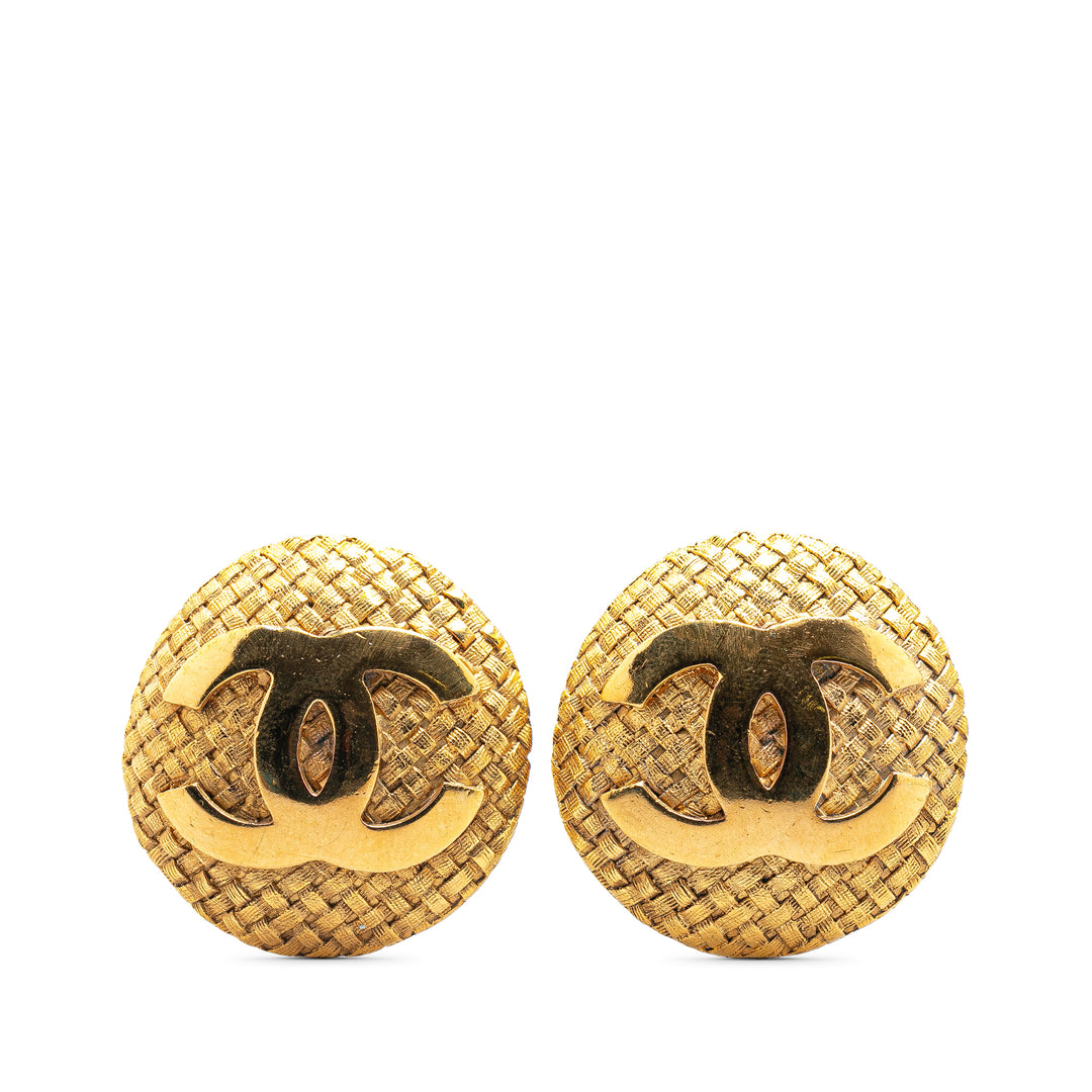 Gold Plated CC Clip On Earrings Gold - Gaby Paris